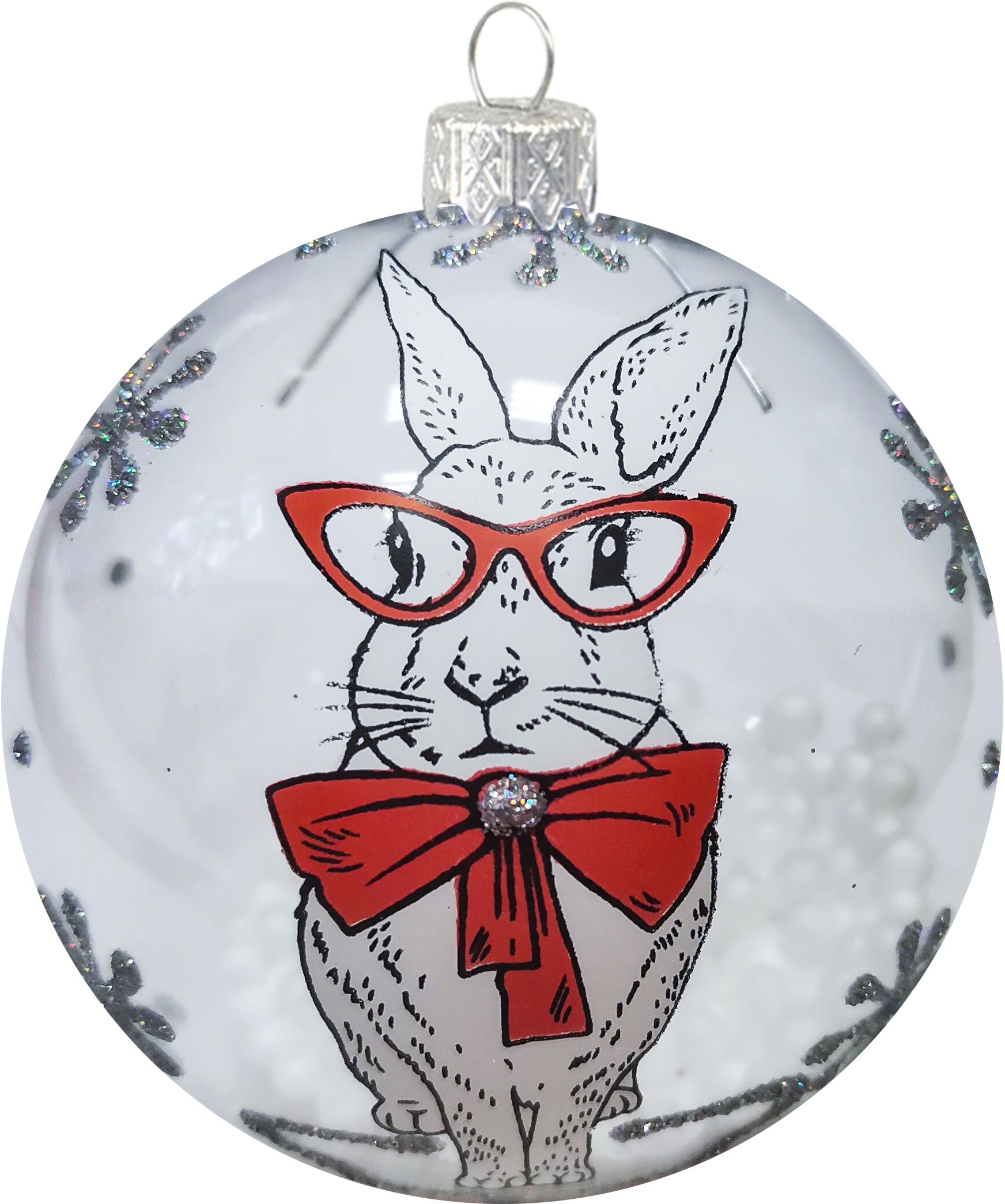 Изображение товара Новогодний шар Коломеев ученый кролик 2, 6,5 см для елки и праздничного декора