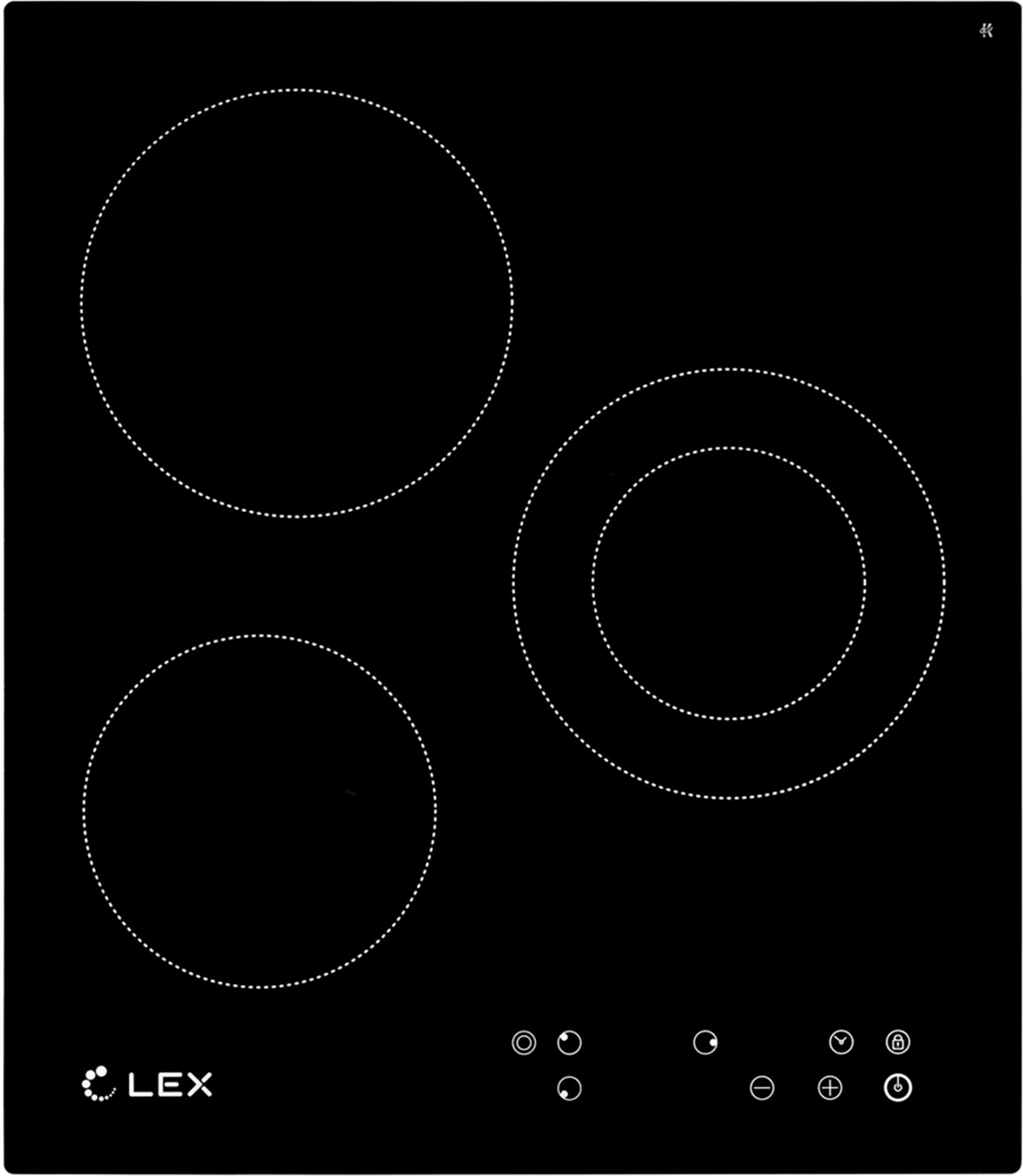 Изображение товара Электрическая варочная панель Lex EVH 431 BL черная с сенсорным управлением и двумя конфорками