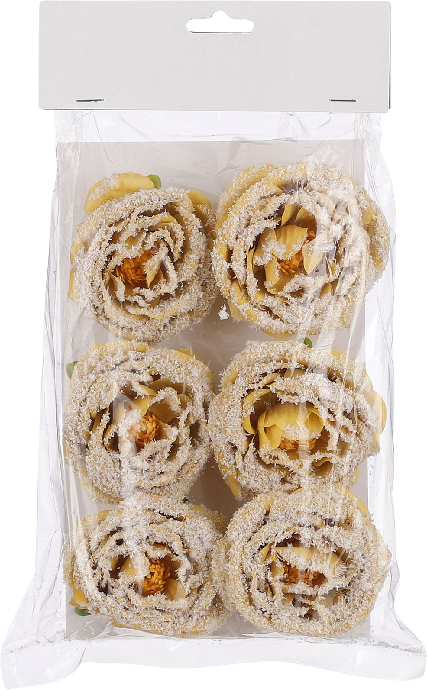 Изображение товара Клипса House of Seasons Набор роз заснеженная 6 шт бежевая 8 см