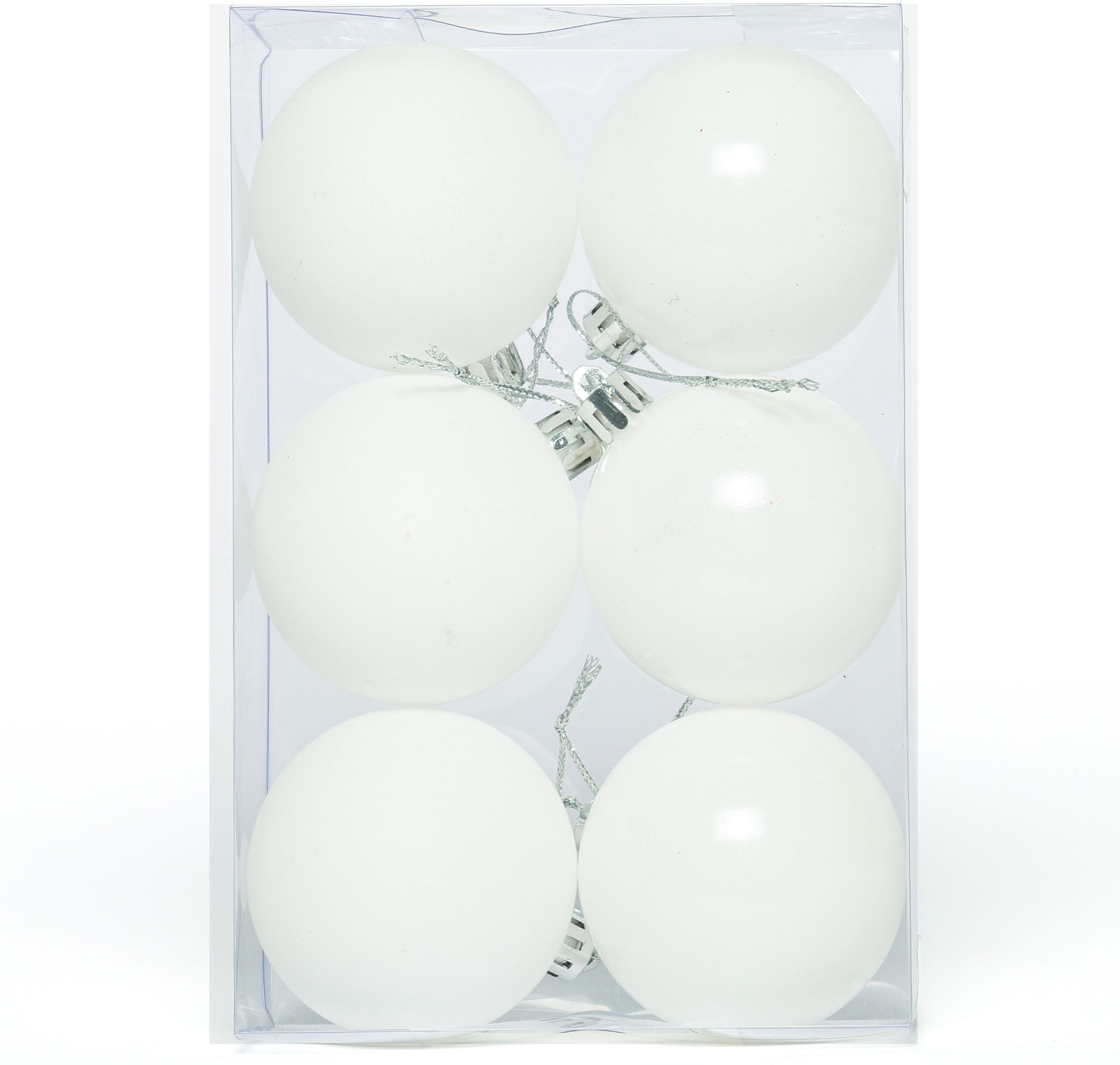 Изображение товара Набор новогодних шаров House of Seasons диаметр 8 см молочный белый 6 шт