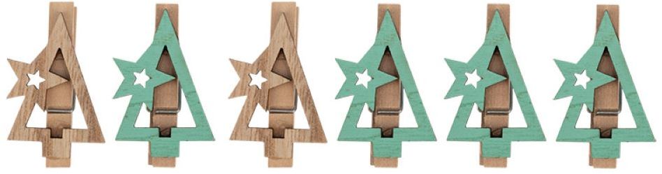 Изображение товара Деревянные прищепки Neon-Night Новогодняя ель 14,5x4,5x1,6 см 6 шт