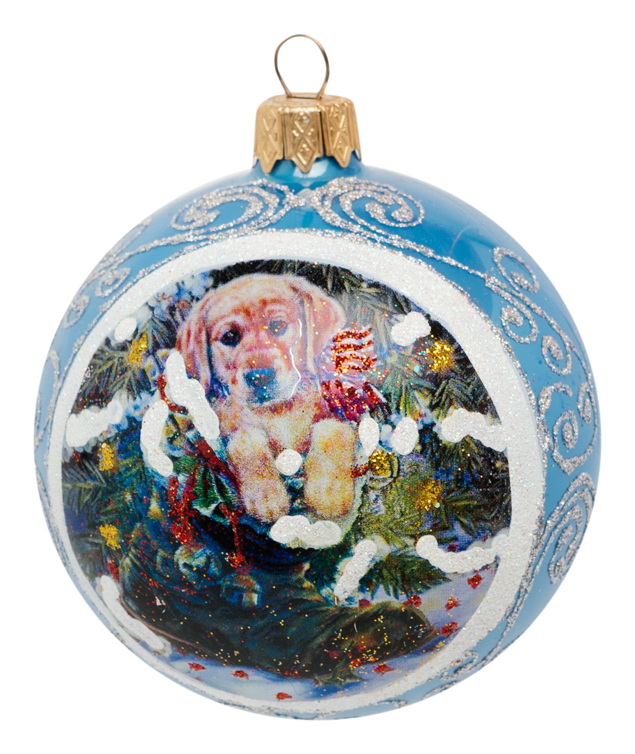 Изображение товара Новогодний шар диаметр 80 см ручная работа стекло праздничное украшение