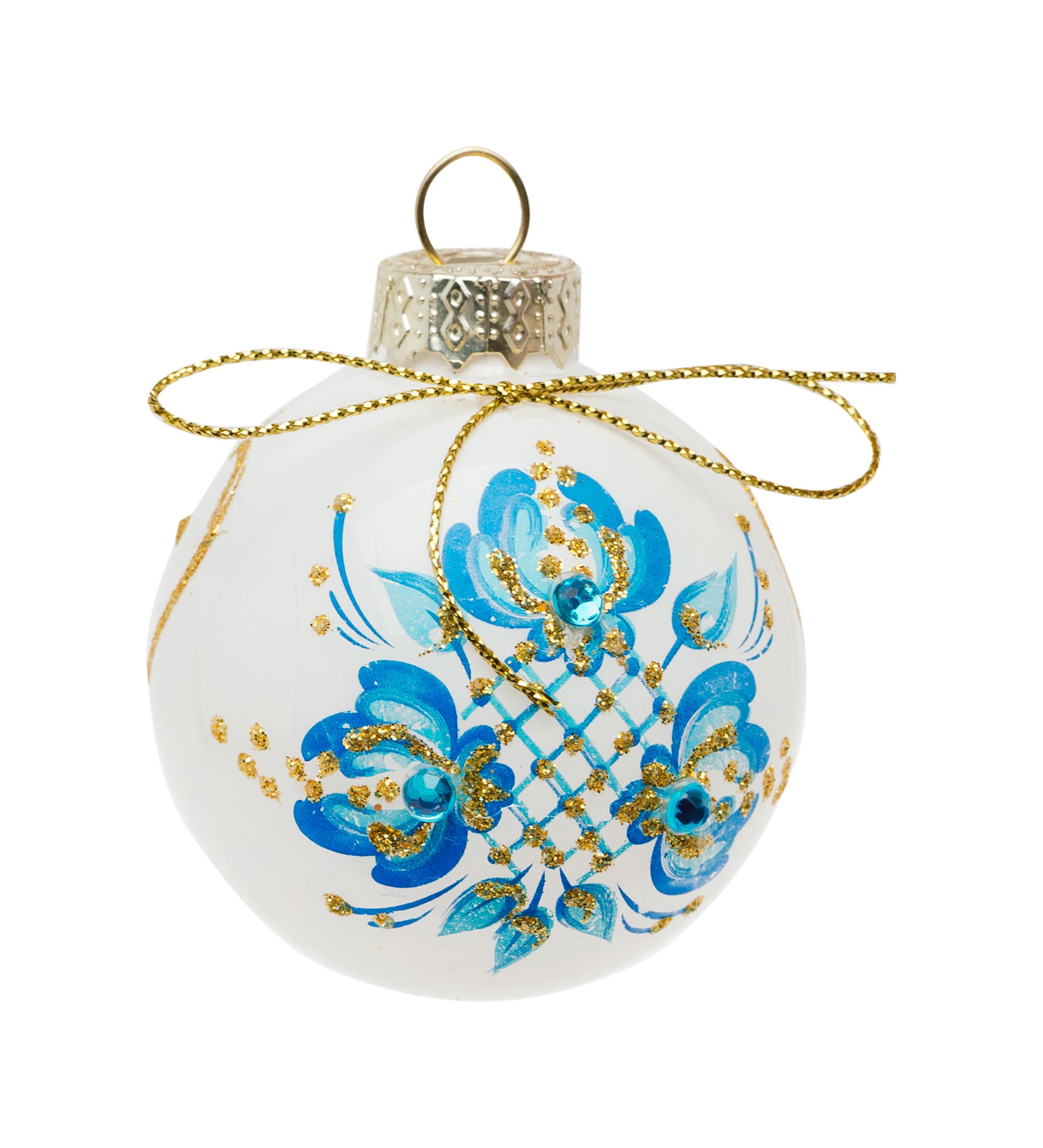 Изображение товара Новогодний стеклянный шар декор 8x9x8 см елочные украшения