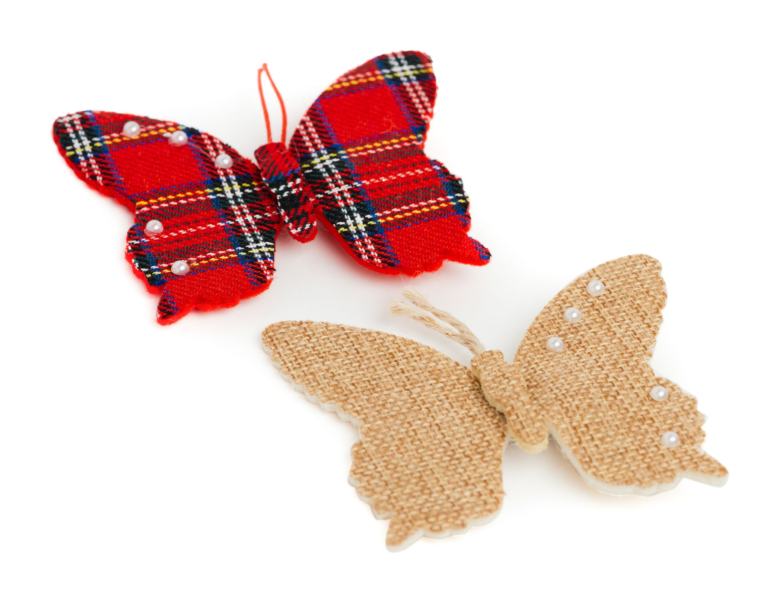 Изображение товара Ёлочная игрушка Бабочка с прищепкой 9 см 2 шт для новогоднего декора