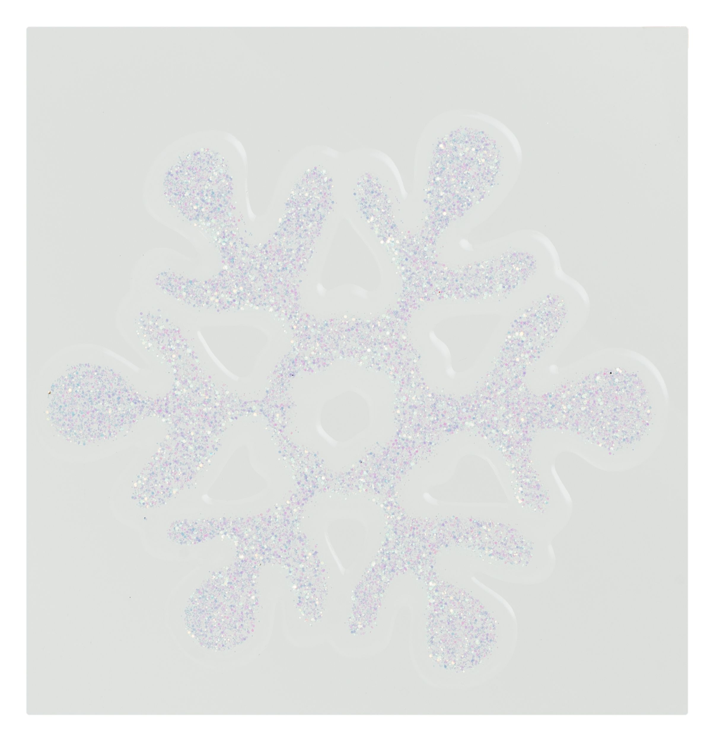 Изображение товара Новогодний витраж на окно Снежинка из пвх 15x15 см 3 в ассортименте