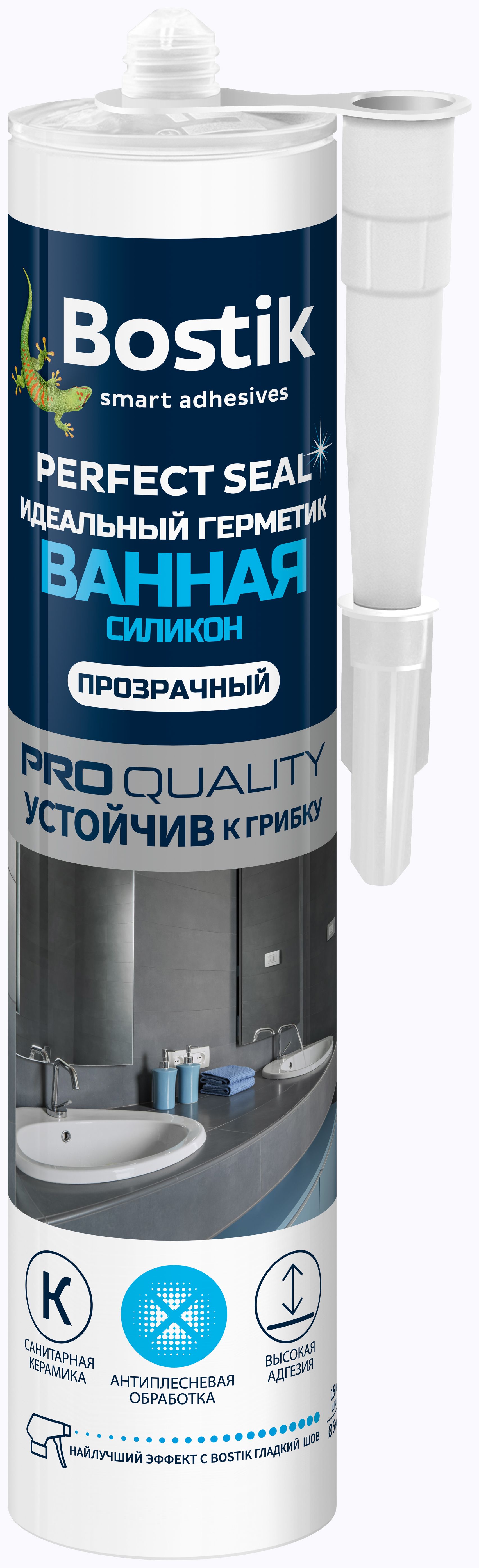 Изображение товара Bostik Perfect Seal прозрачный силиконовый герметик для ванной 280 мл