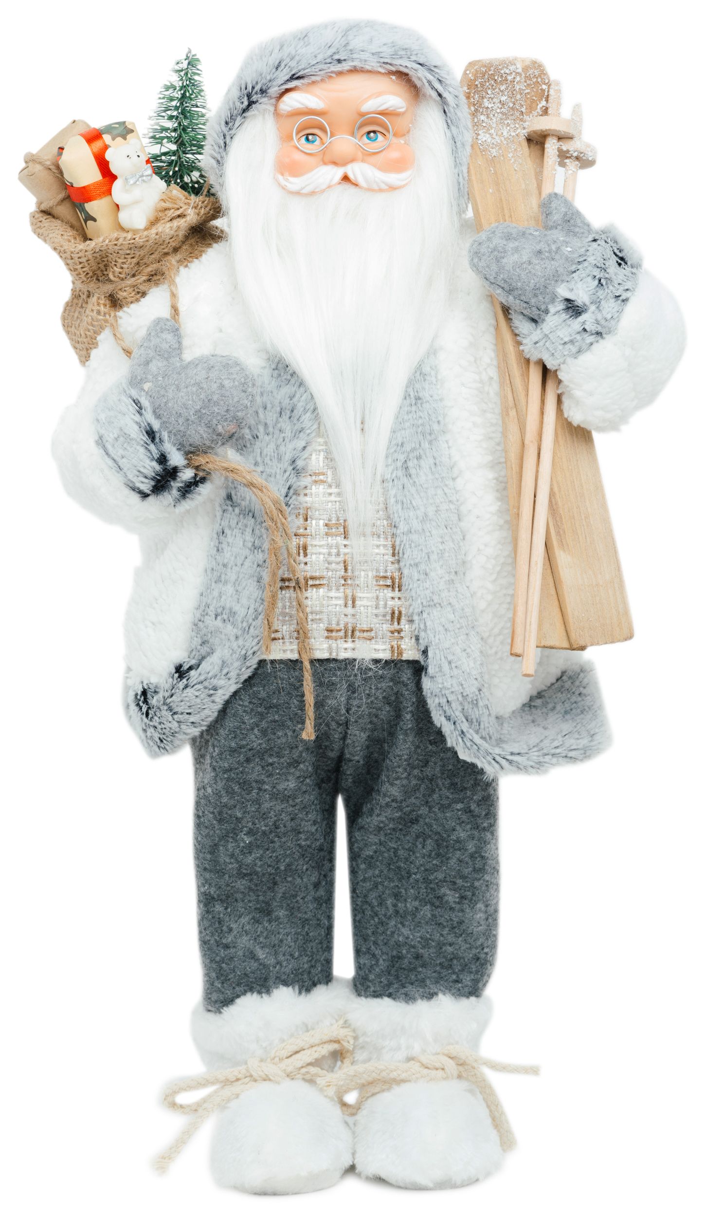 Изображение товара Дед Мороз с лыжами и подарками 46 см