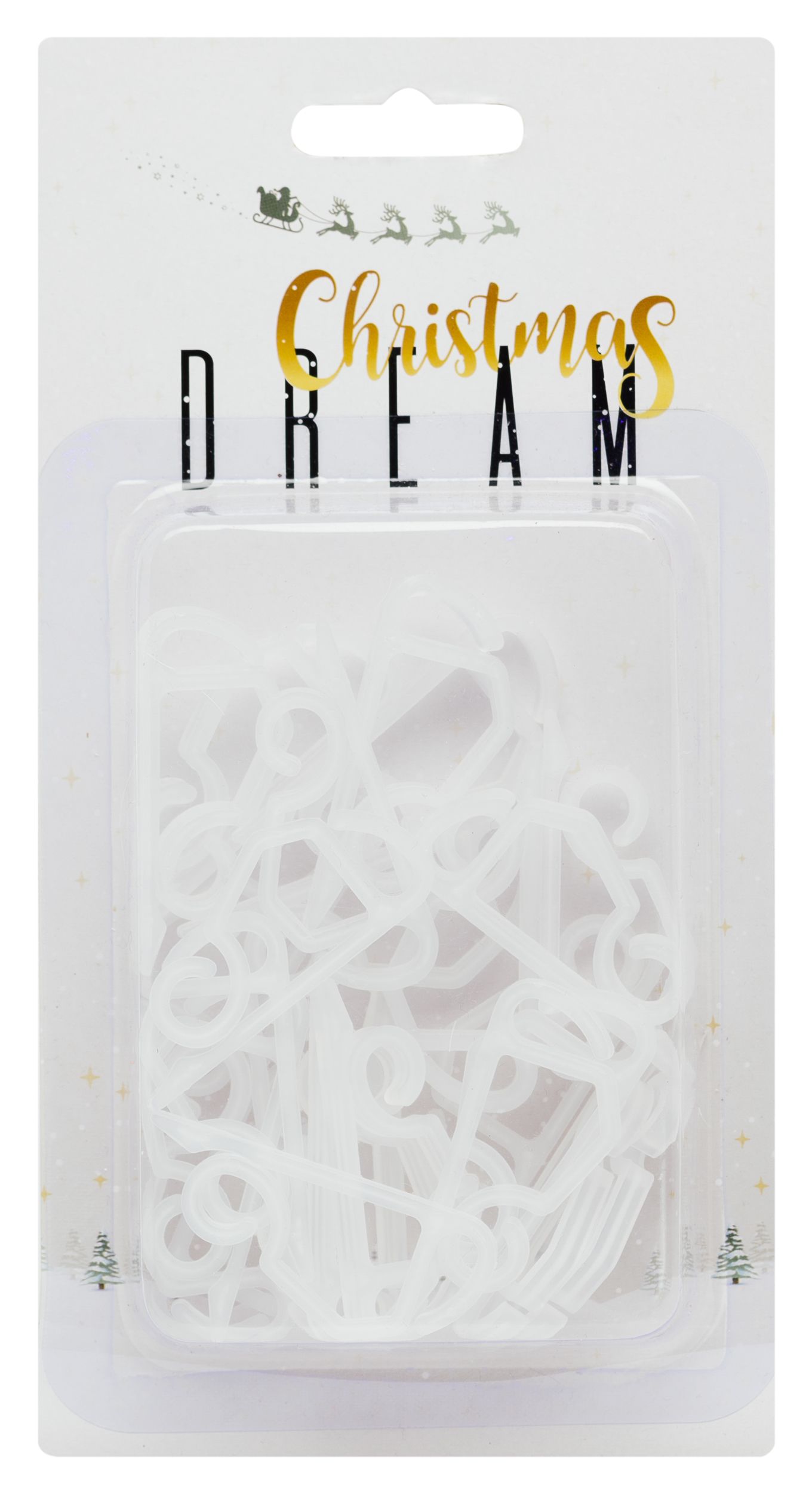 Изображение товара Набор белых пластиковых крючков для новогодних украшений 24 шт