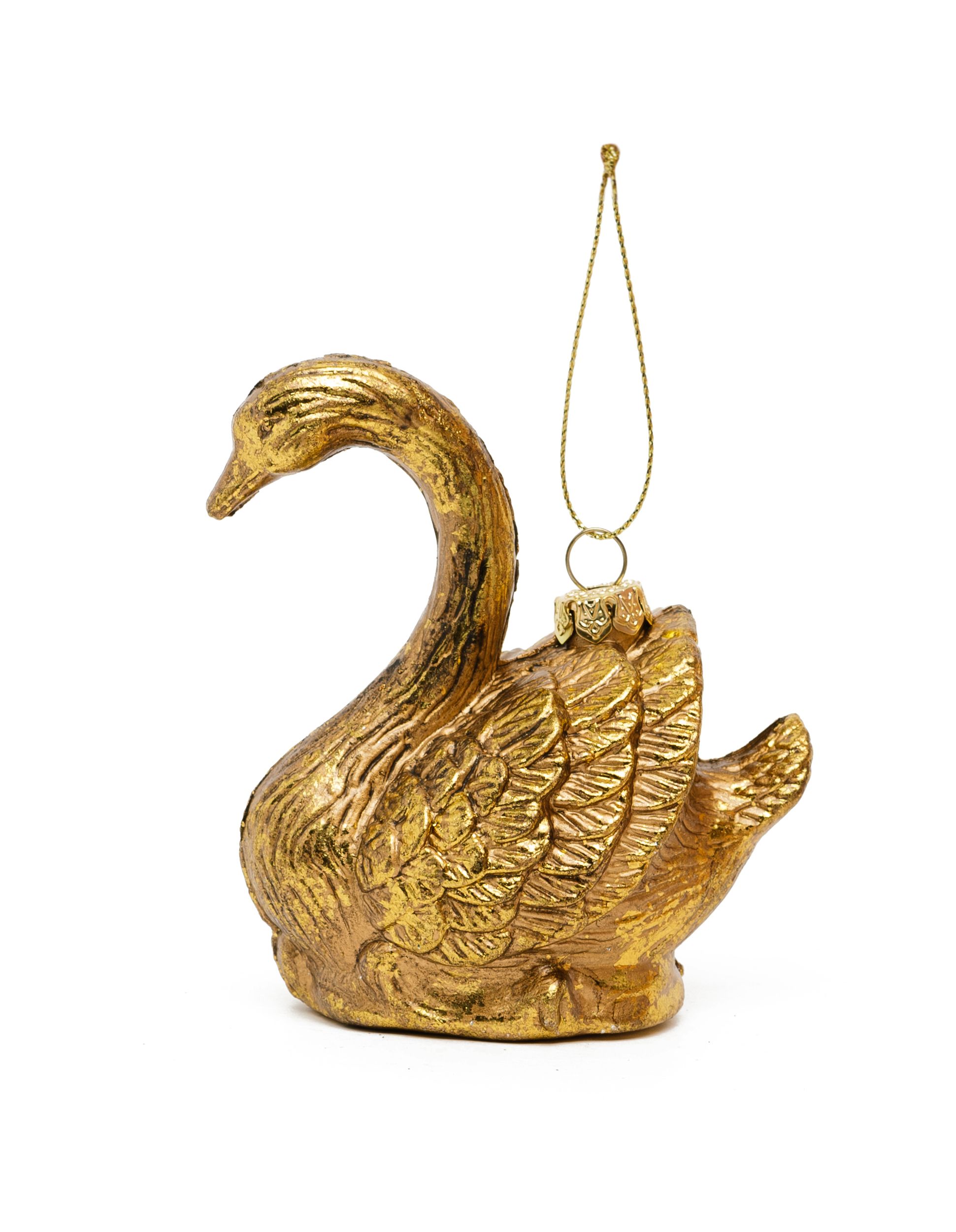 Изображение товара Ёлочная игрушка Лебедь пластик 8,5x6,5x9,5 праздничное украшение