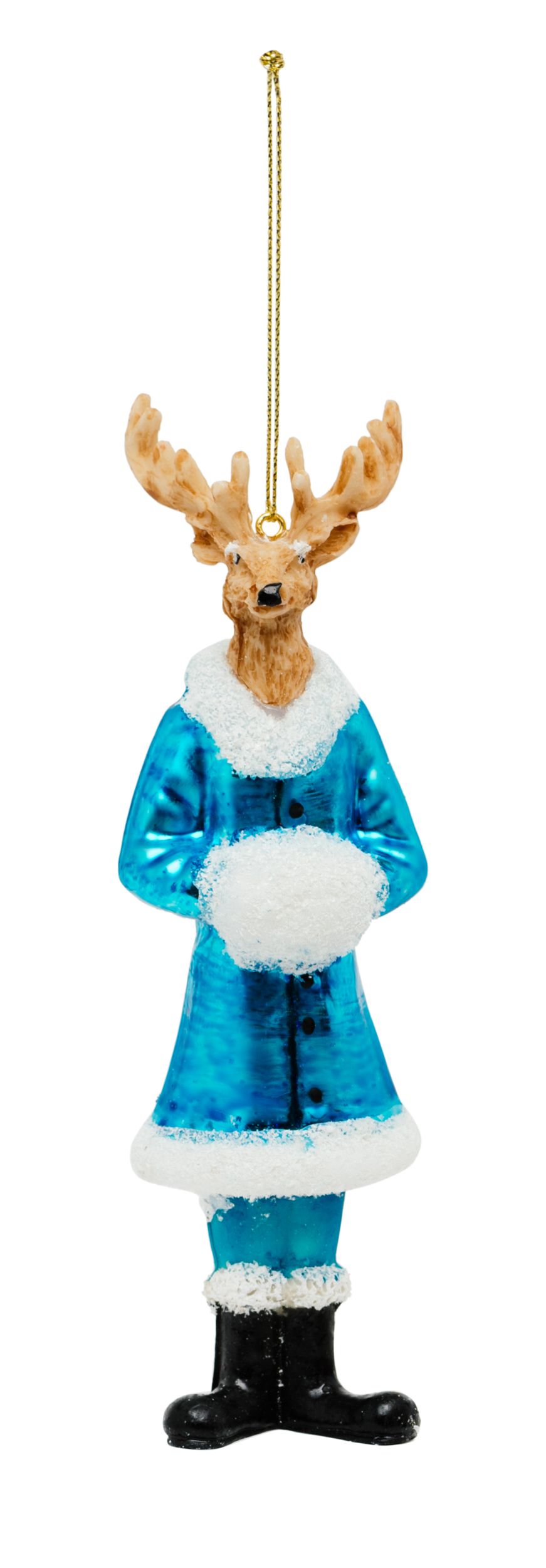 Изображение товара Ёлочная игрушка Рождественский Олень в шубе в цветной коробке 5x4.1x16.5 см