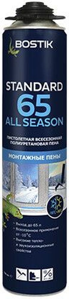 Изображение товара Пена полиуретановая пистолетная BOSTIK Standard 65 All SEASON 750 мл