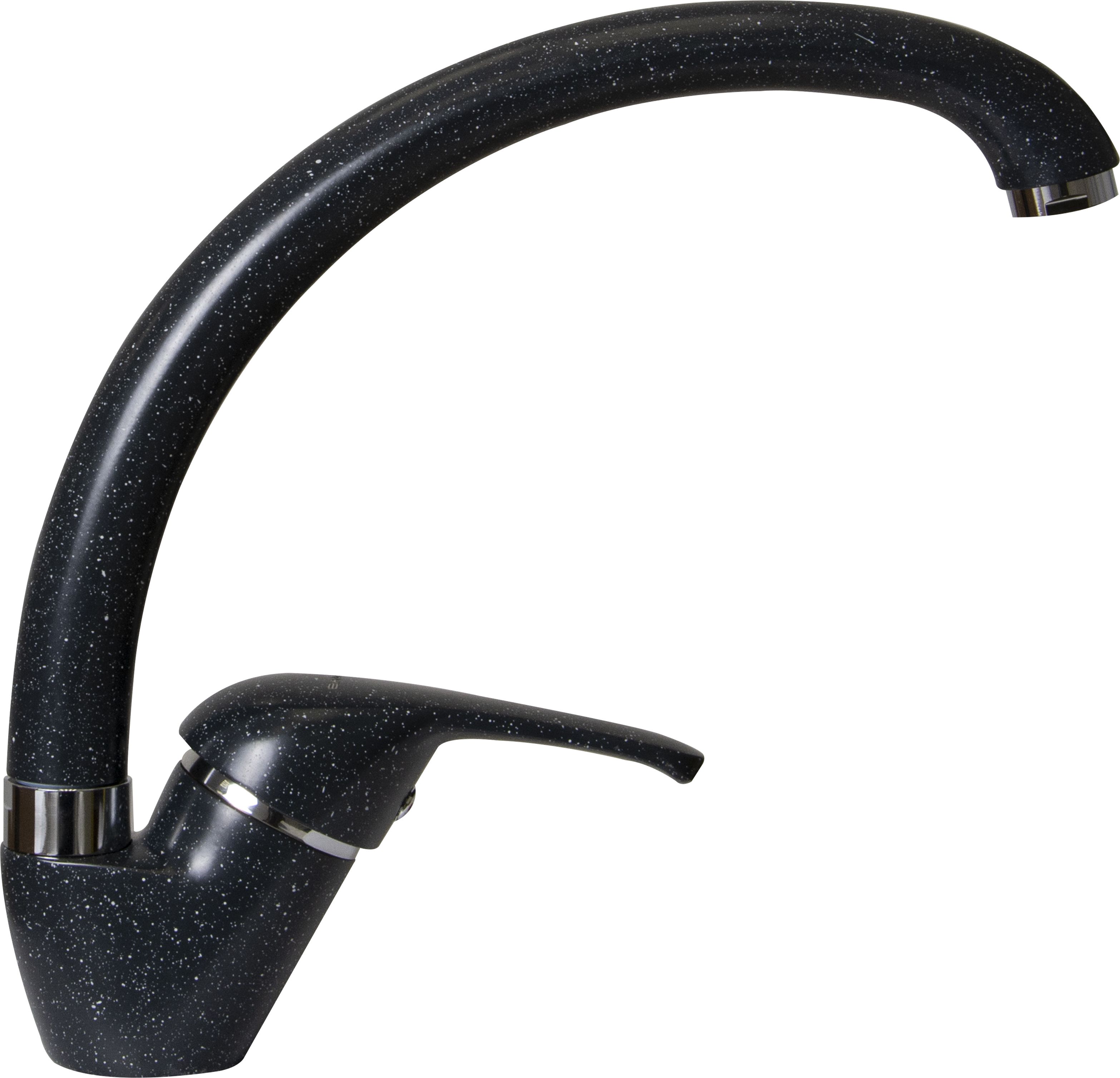 Изображение товара Современный однорычажный смеситель для кухни VAMBOO черный, поворотный излив, латунь