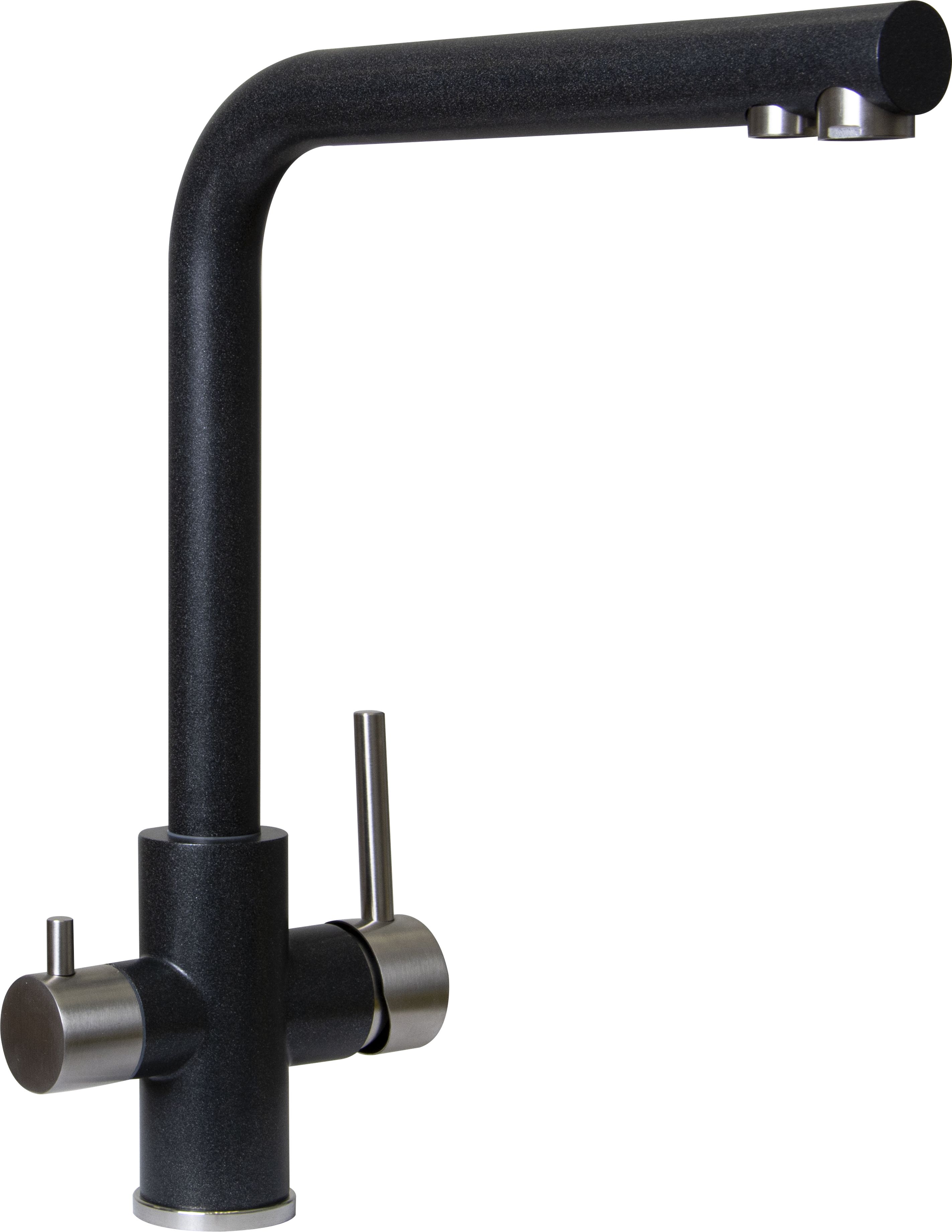 Изображение товара Смеситель кухонный с поворотным изливом Flortek Антрацит 345x335x40 мм