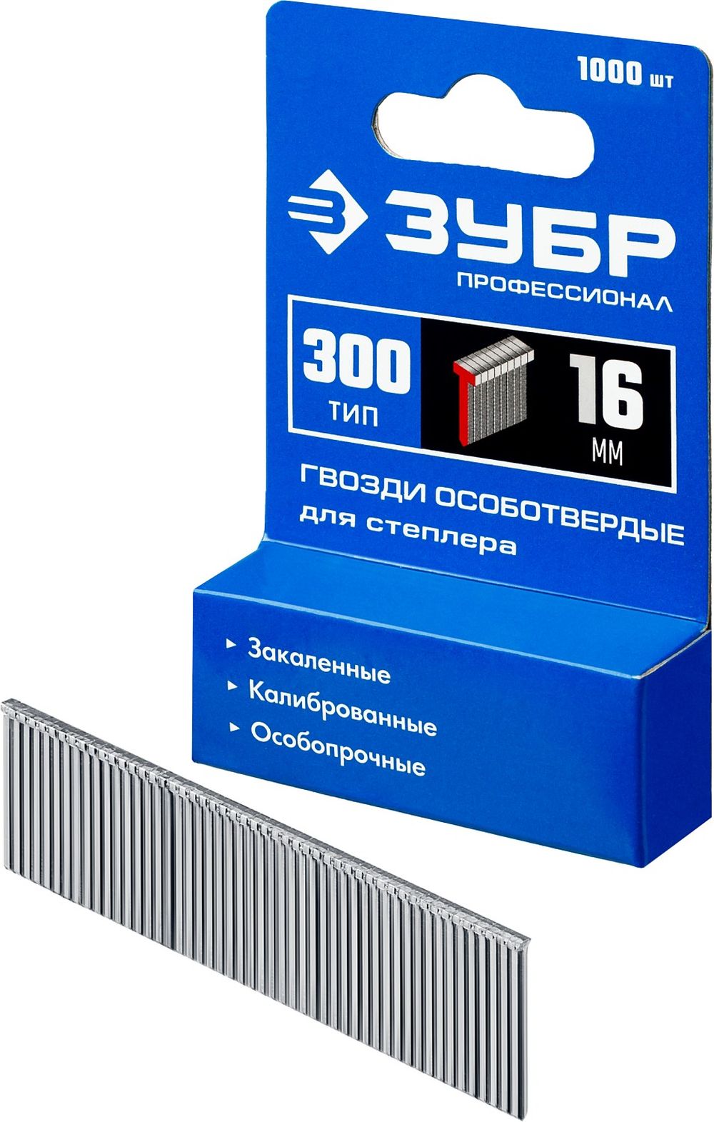 Изображение товара Гвозди оцинкованные ЗУБР для степлера 16 мм 1000 шт.