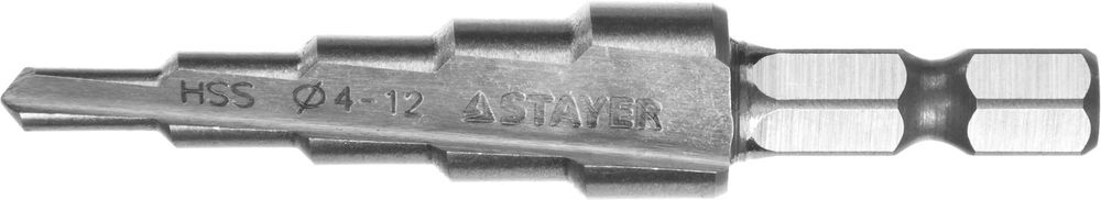 Изображение товара Сверло по металлу STAYER hss 4-12 мм, 5 ступеней
