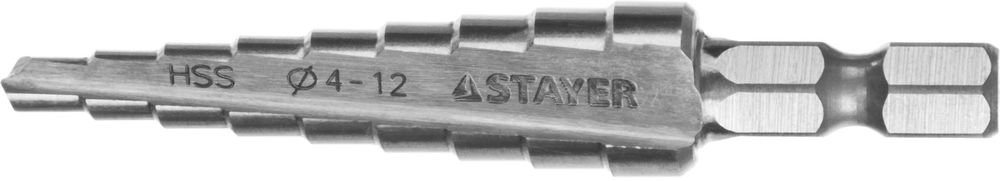 Изображение товара Сверло по металлу STAYER hss 4-12 мм, 9 ступеней