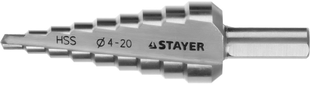 Изображение товара Сверло по металлу STAYER hss 4-20 мм, 9 ступеней для точного сверления