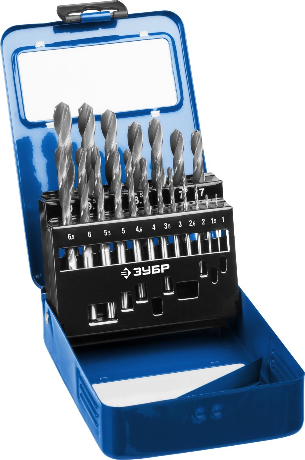 Изображение товара Сверло по металлу ЗУБР HSS 1-10 мм 19 шт комплект профессиональный