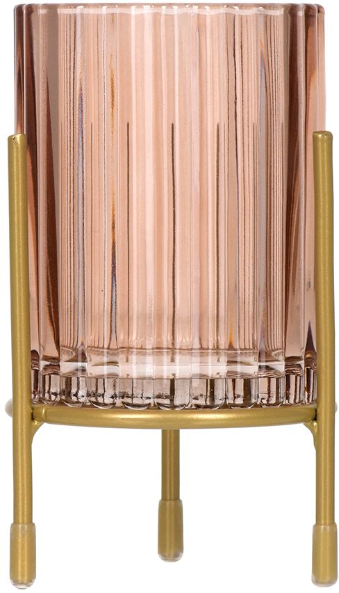 Изображение товара Ваза-подсвечник стеклянная QWERTY Elektra на матовой подставке 9x13,5 см сепия