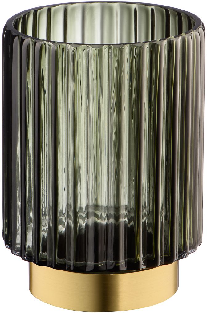 Изображение товара Декоративная ваза из цветного стекла с золотым напылением, Д145 Ш145 В180, серый