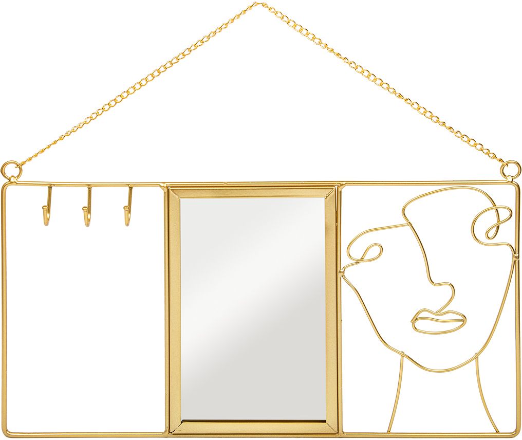 Изображение товара Держатель для ювелирных украшений с зеркалом в стиле модерн, золотой