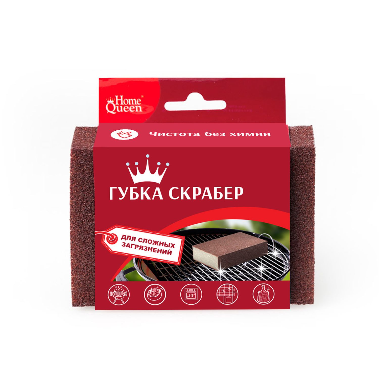 Изображение товара Губка Home Queen скрабер, коричневый