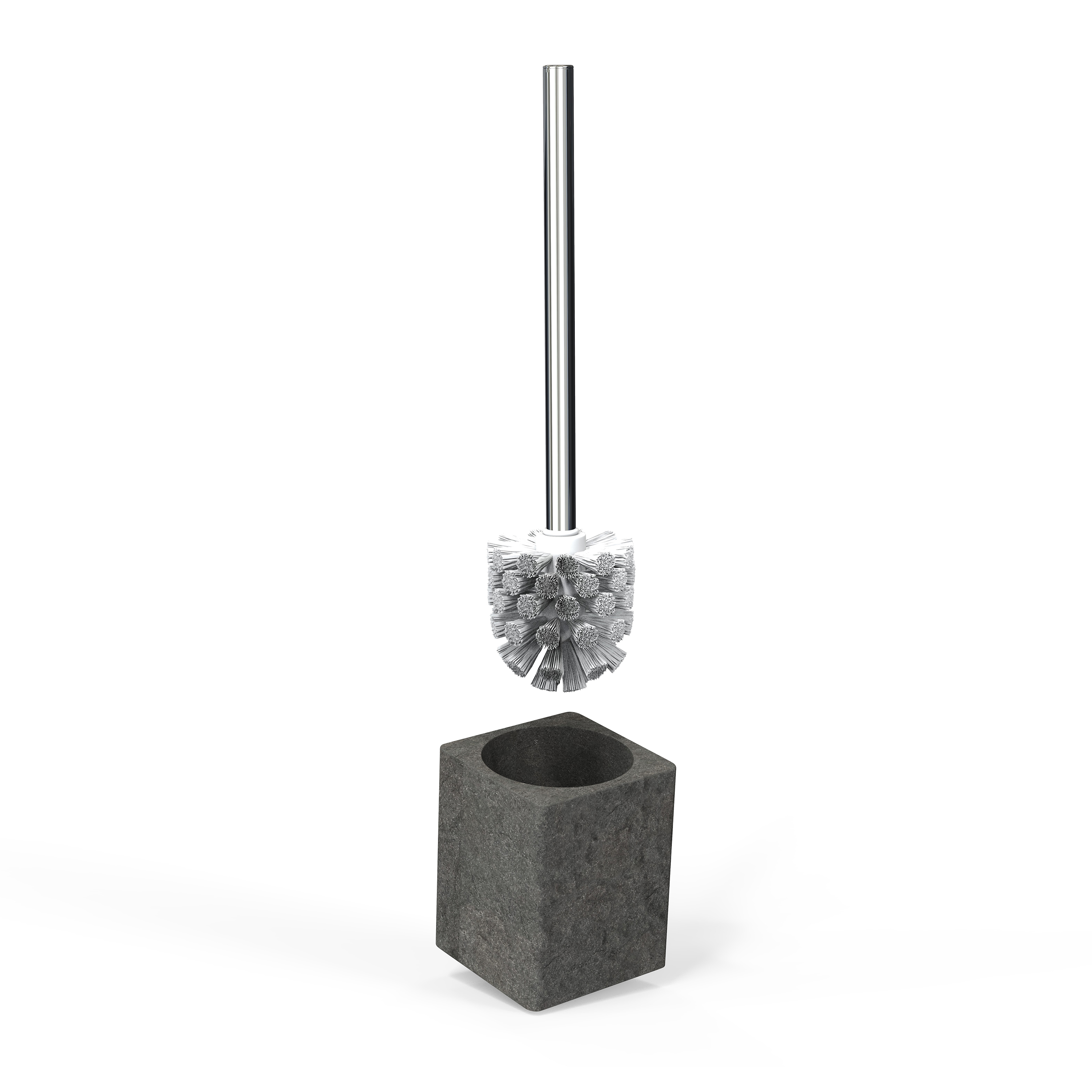 Изображение товара Ершик для унитаза Fora Stone Black из полирезина с хромированным держателем