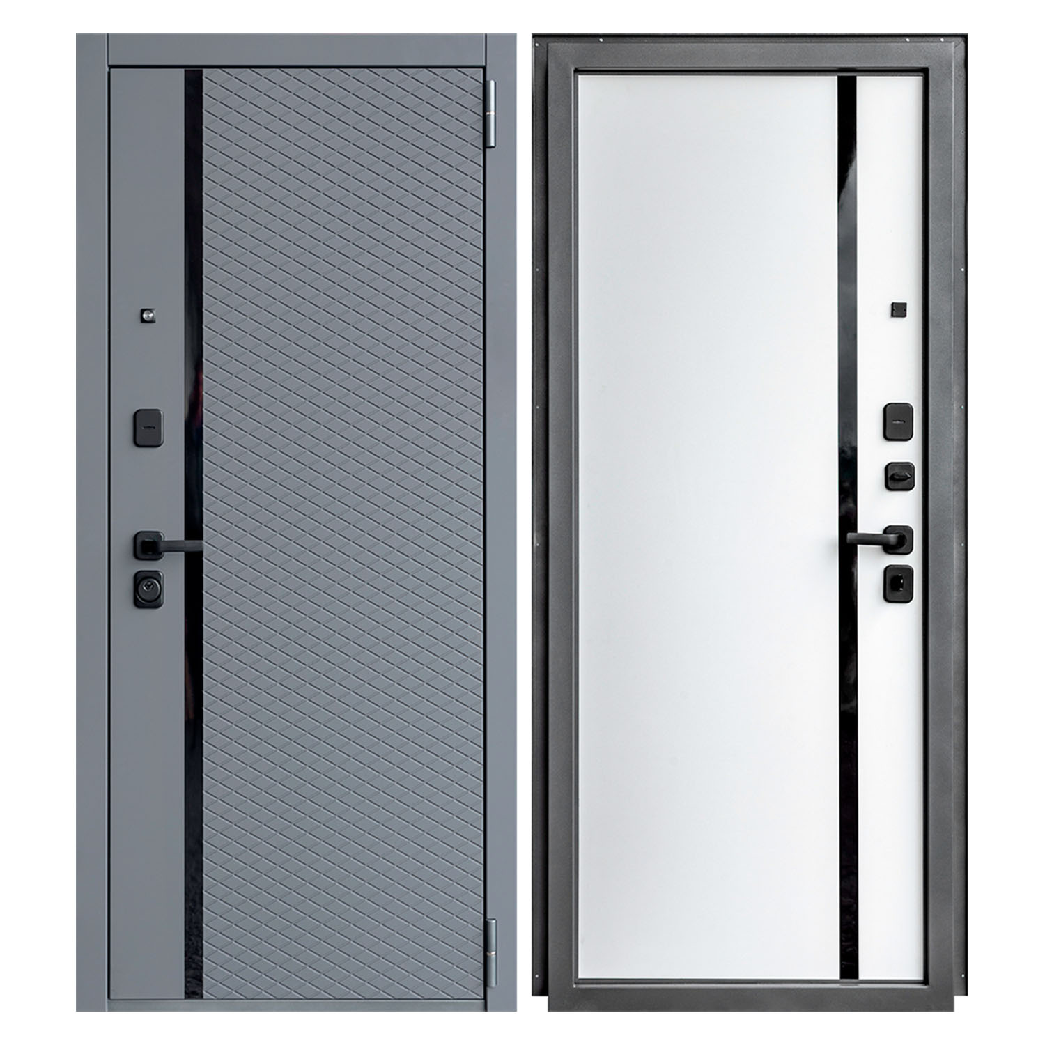 Изображение товара Металлическая дверь Дверной Континент ДК80 графит, белый снег 96х205 см, левая