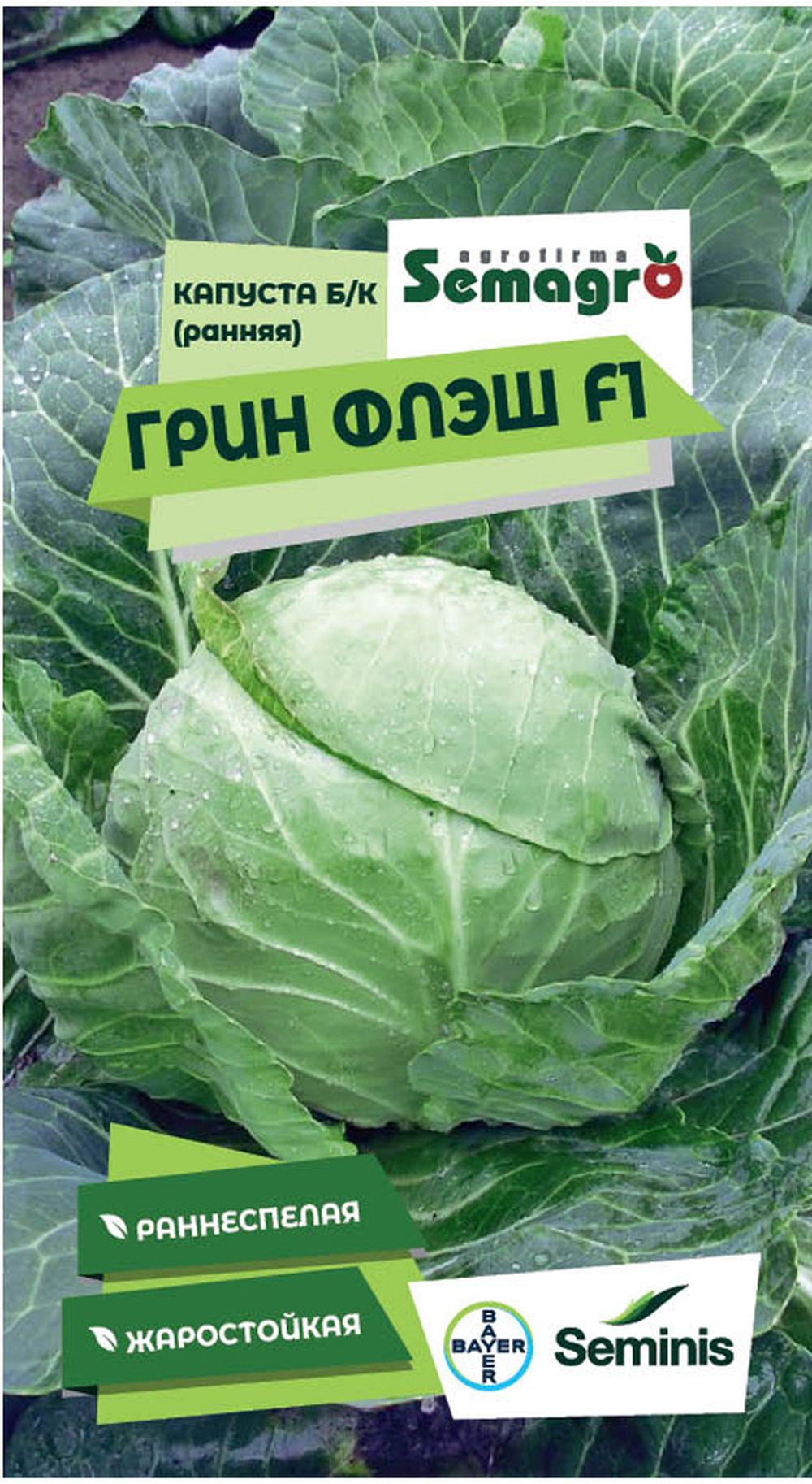 Изображение товара Семена капусты белокочанной SEMINIS ГРИН ФЛЭШ F1