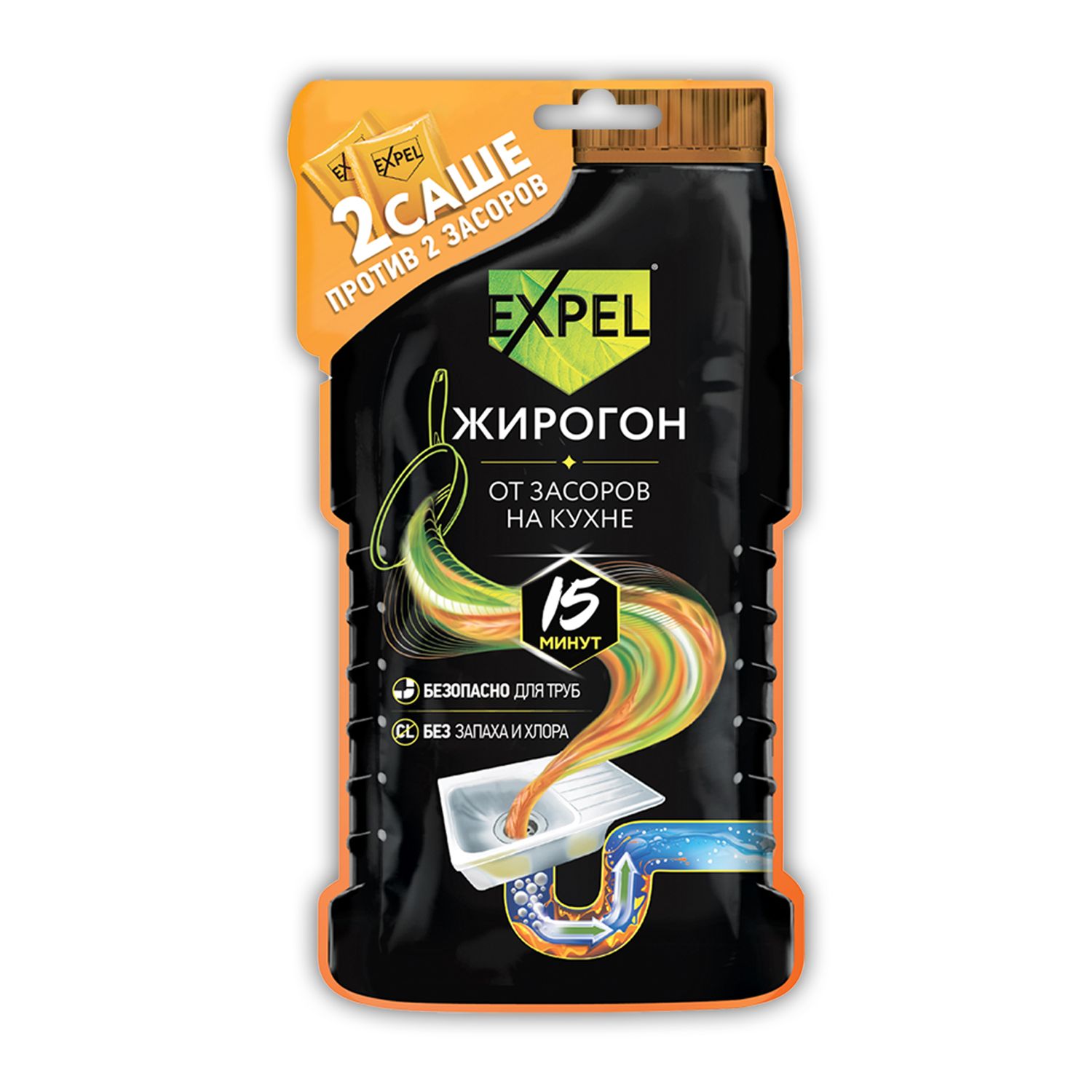 Изображение товара Средство Expel Жирогон для устранения засоров от жира и пищевых остатков, 100 гр