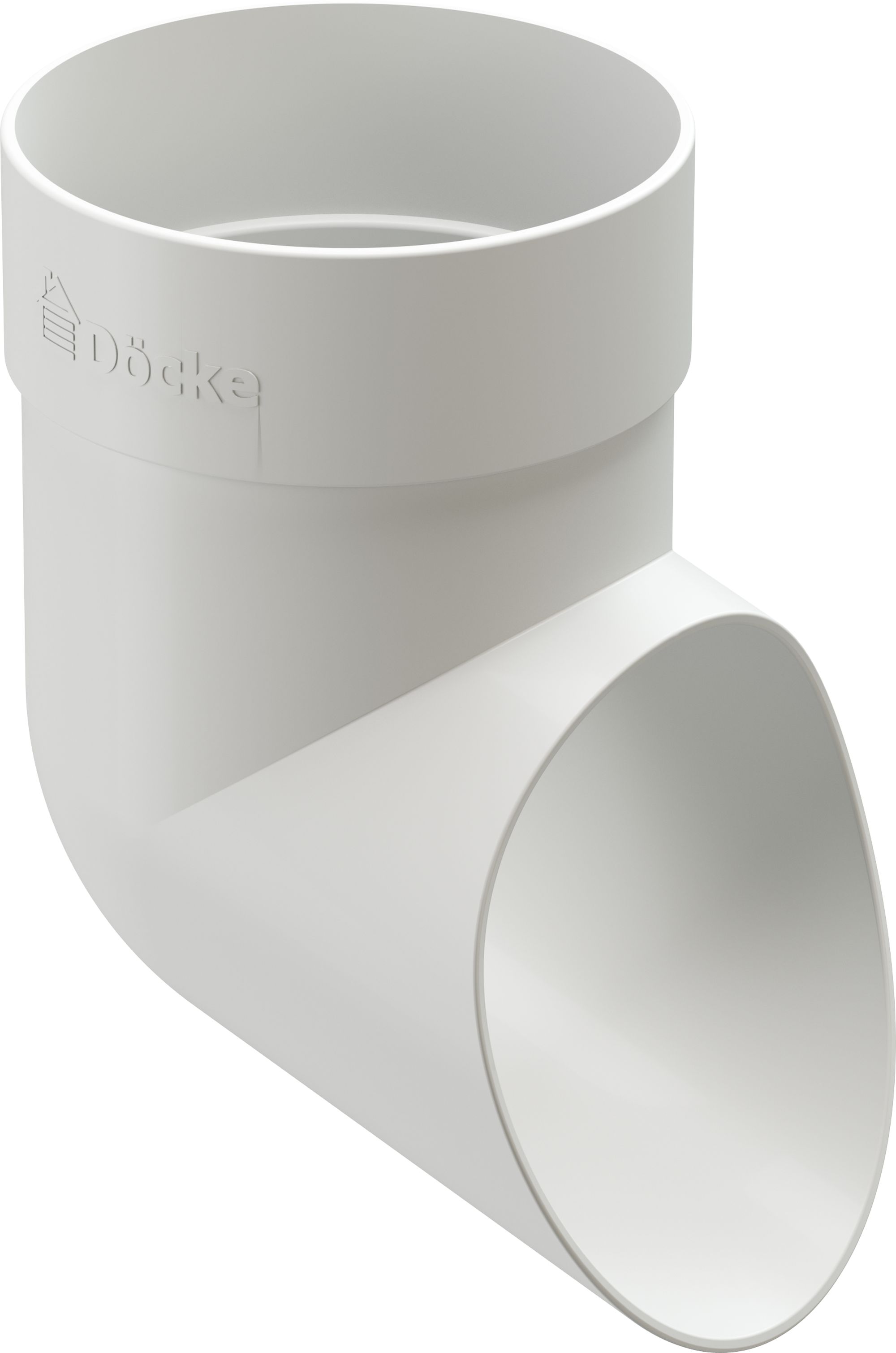 Изображение товара Наконечник трубы DOCKE белый для труб 80 мм полукруглый водосточный аксессуар