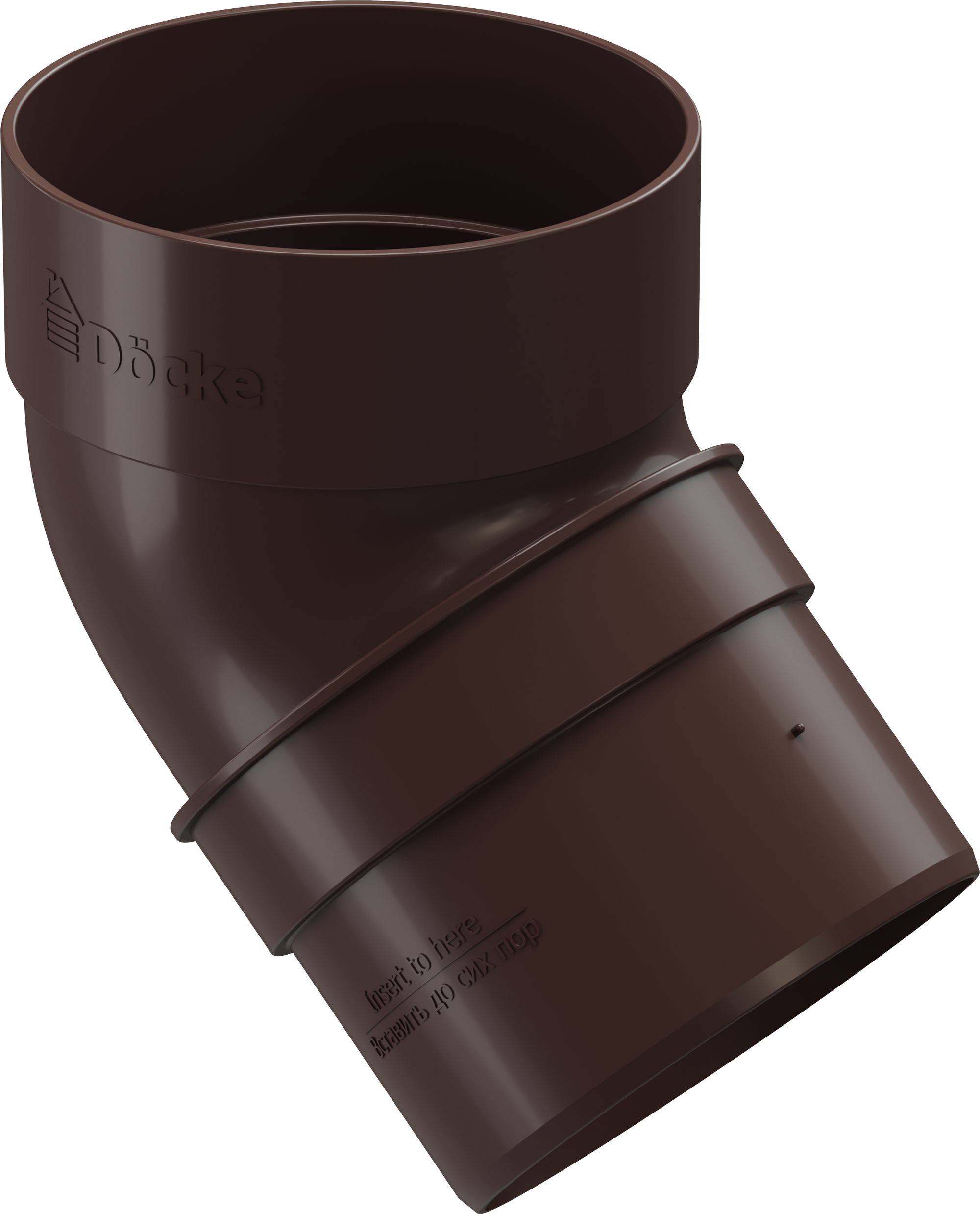 Изображение товара Колено трубы 45° DOCKE коричн., диаметр 80мм
