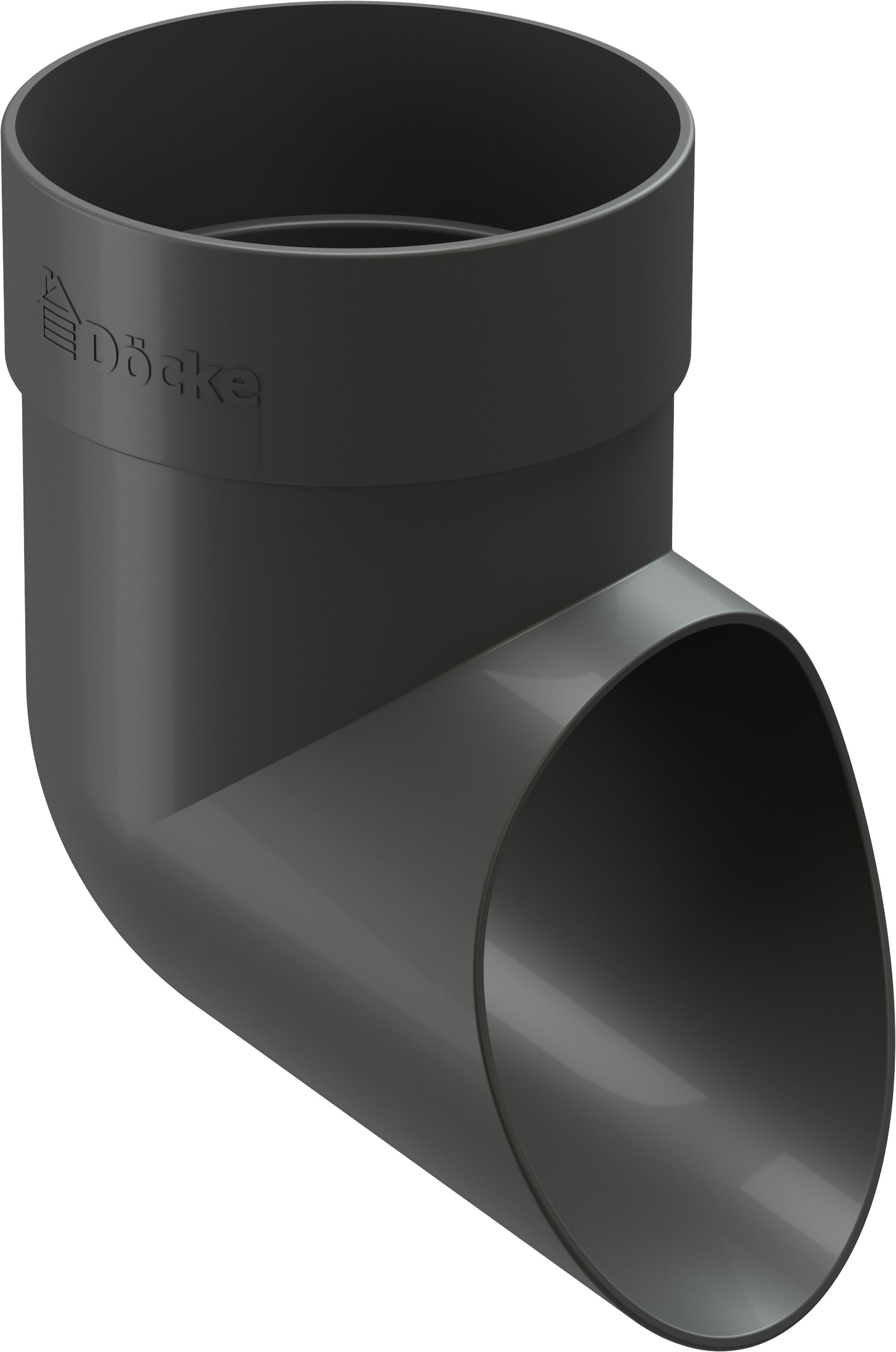 Изображение товара Наконечник трубы DOCKE серый 80 мм для водостока полукруглый пластиковый