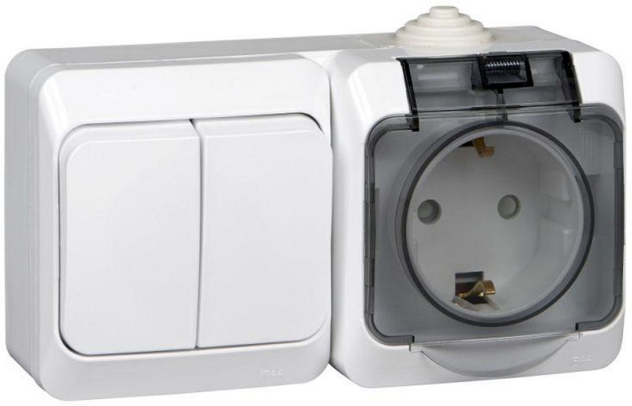 Изображение товара Комбинированный блок 2 поста 1 клавиша Schneider Electric ETUDE BPA16-242B белый