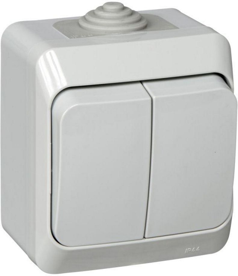 Изображение товара Выключатель 2-клавишный Schneider Electric ETUDE серый