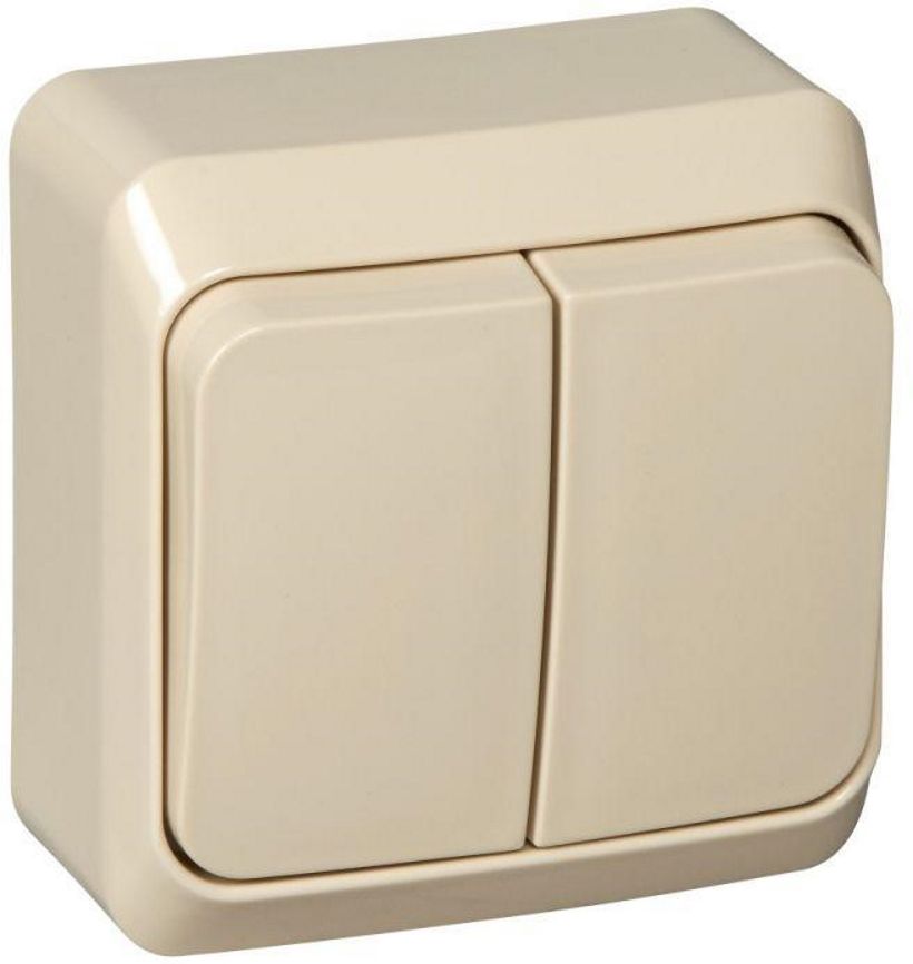 Изображение товара Выключатель 2-клавишный Schneider Electric ETUDE BA10-002K кремовый