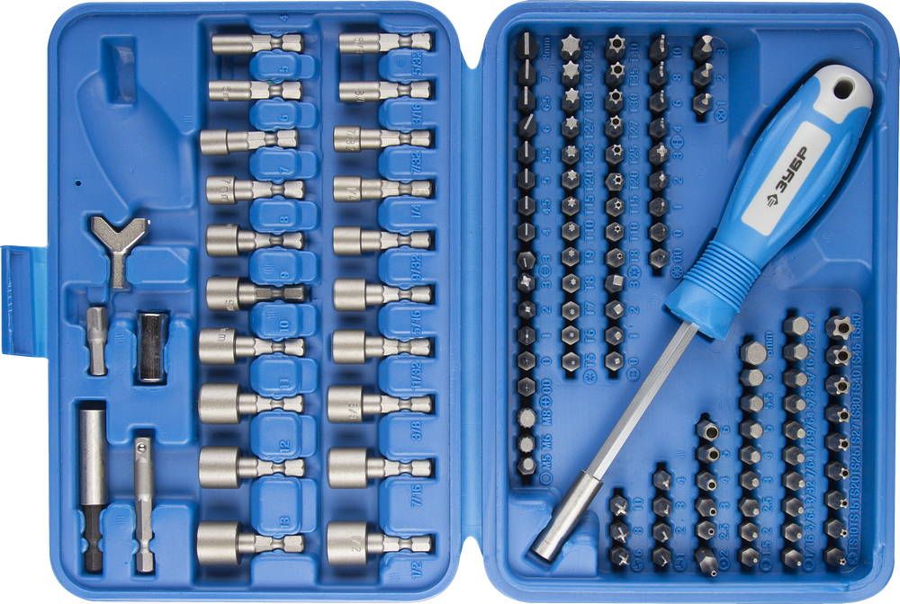 Изображение товара Набор бит ЗУБР 1/4" 122 шт профессиональный универсальный