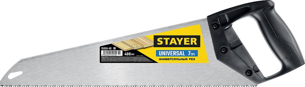 Изображение товара Ножовка по дереву STAYER 7TPI 400 мм универсальная