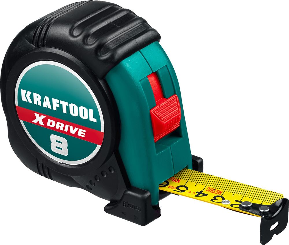 Изображение товара Профессиональная ударопрочная рулетка KRAFTOOL 8 м нейлоновое покрытие