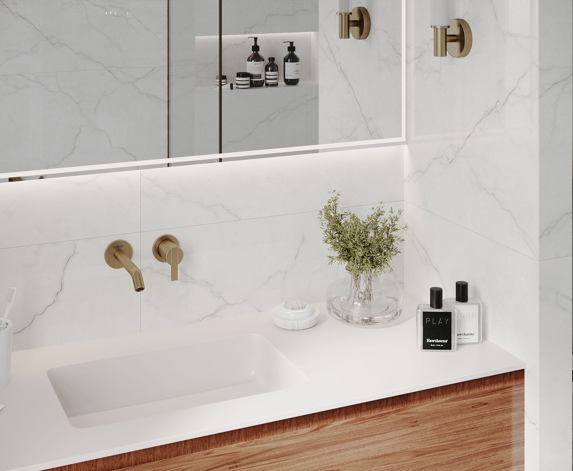Изображение товара Керамогранит Laparet Torso Bianco белый 60X120 см 1,44 м²