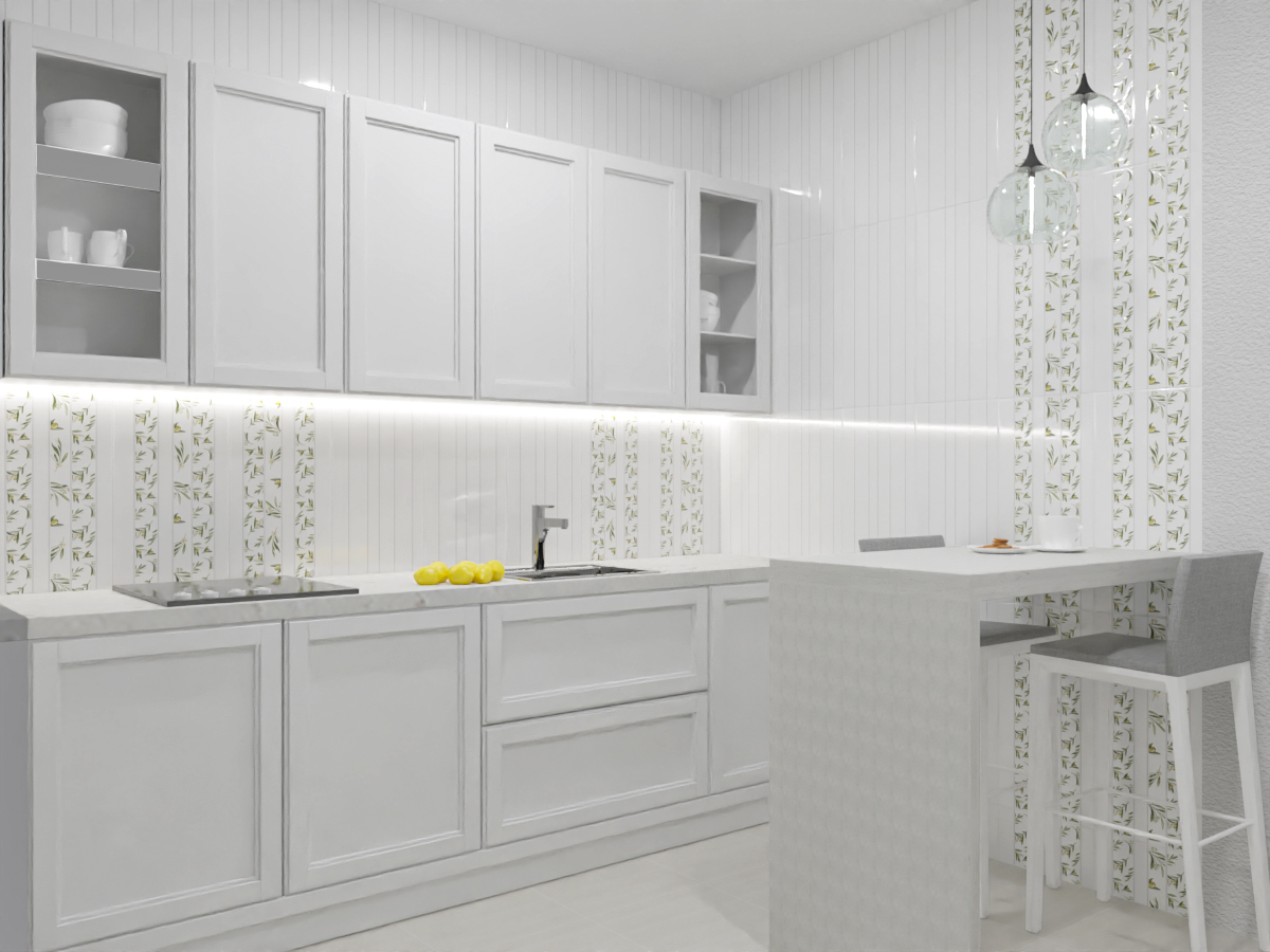 Изображение товара Керамическая плитка Azori Sicilia белый 31,5X63 см 1,59 м² для кухни