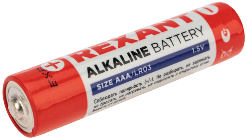 Изображение товара Батарейка алкалиновая AAA/LR03 1,5V 12 шт. (мизинчик) блистер REXANT
