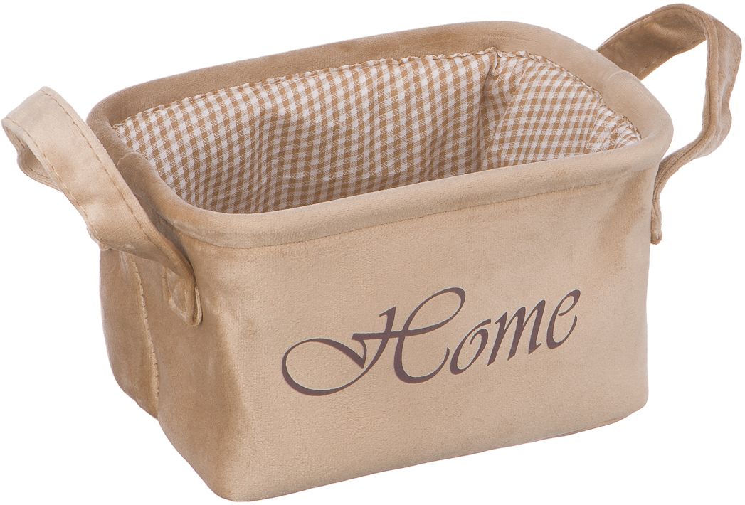 Изображение товара Корзина для хранения велюр 210x160x120 мм бежевый