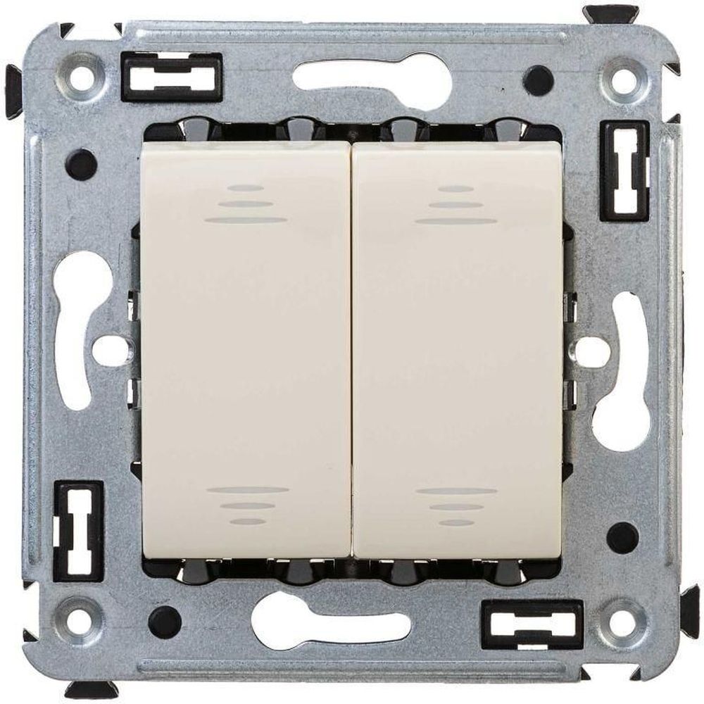 Изображение товара Выключатель 2-клавишный DKC Avanti ванильный дым 1236226