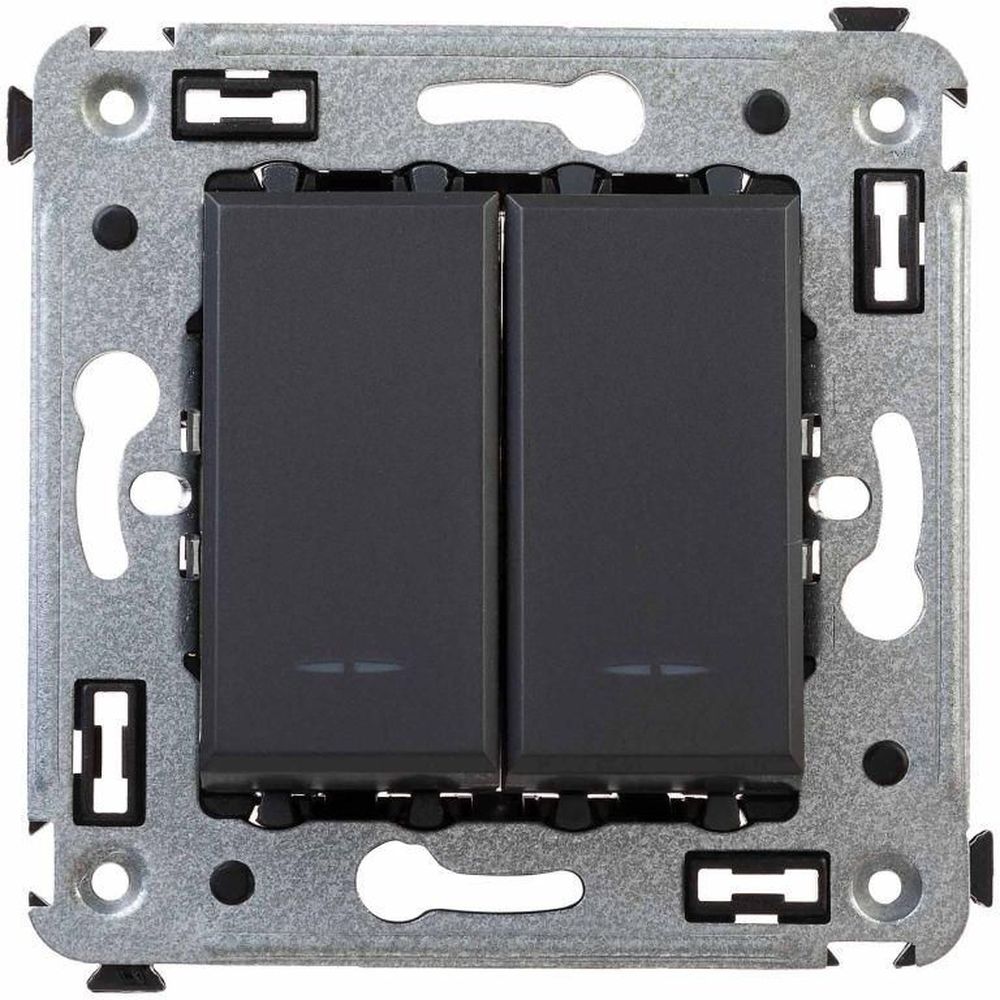 Изображение товара 2-клавишный выключатель DKC Avanti черный матовый, современное решение