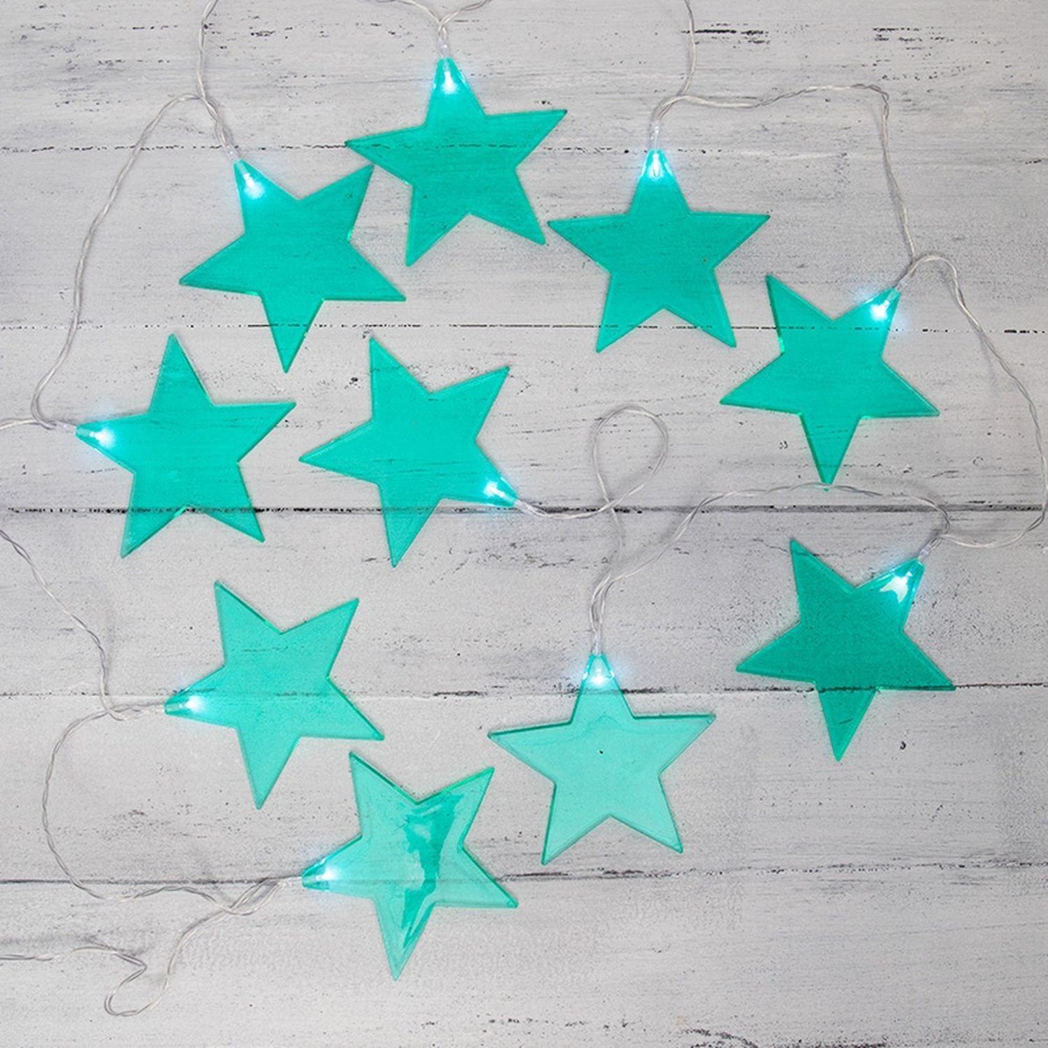 Изображение товара Гирлянда Neon-Night светодиодная Звездопад бирюзовая 2,25 м, 10 LED от батареек