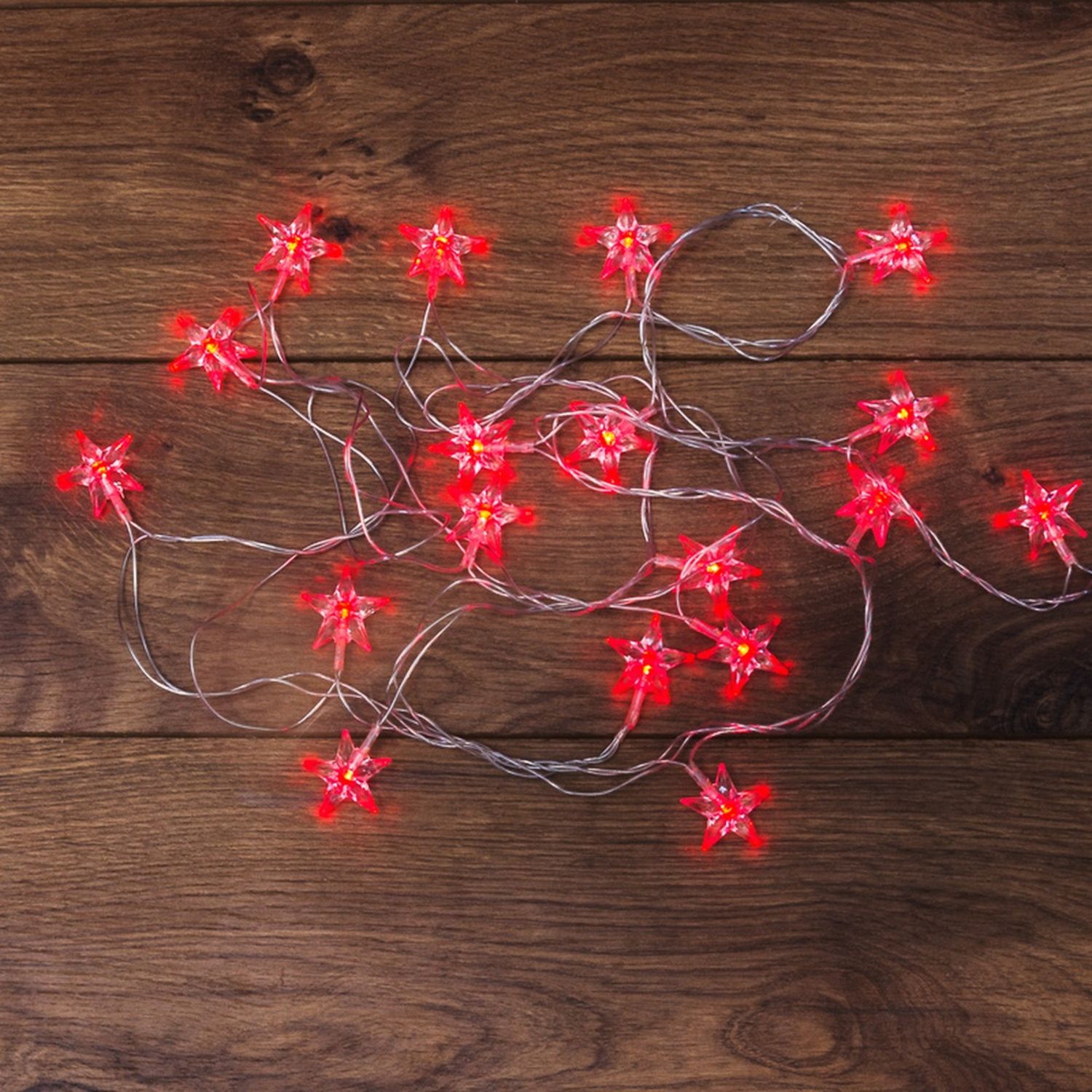 Изображение товара Гирлянда Neon-Night светодиодная Звездочки 20 LED 2.8 м красная