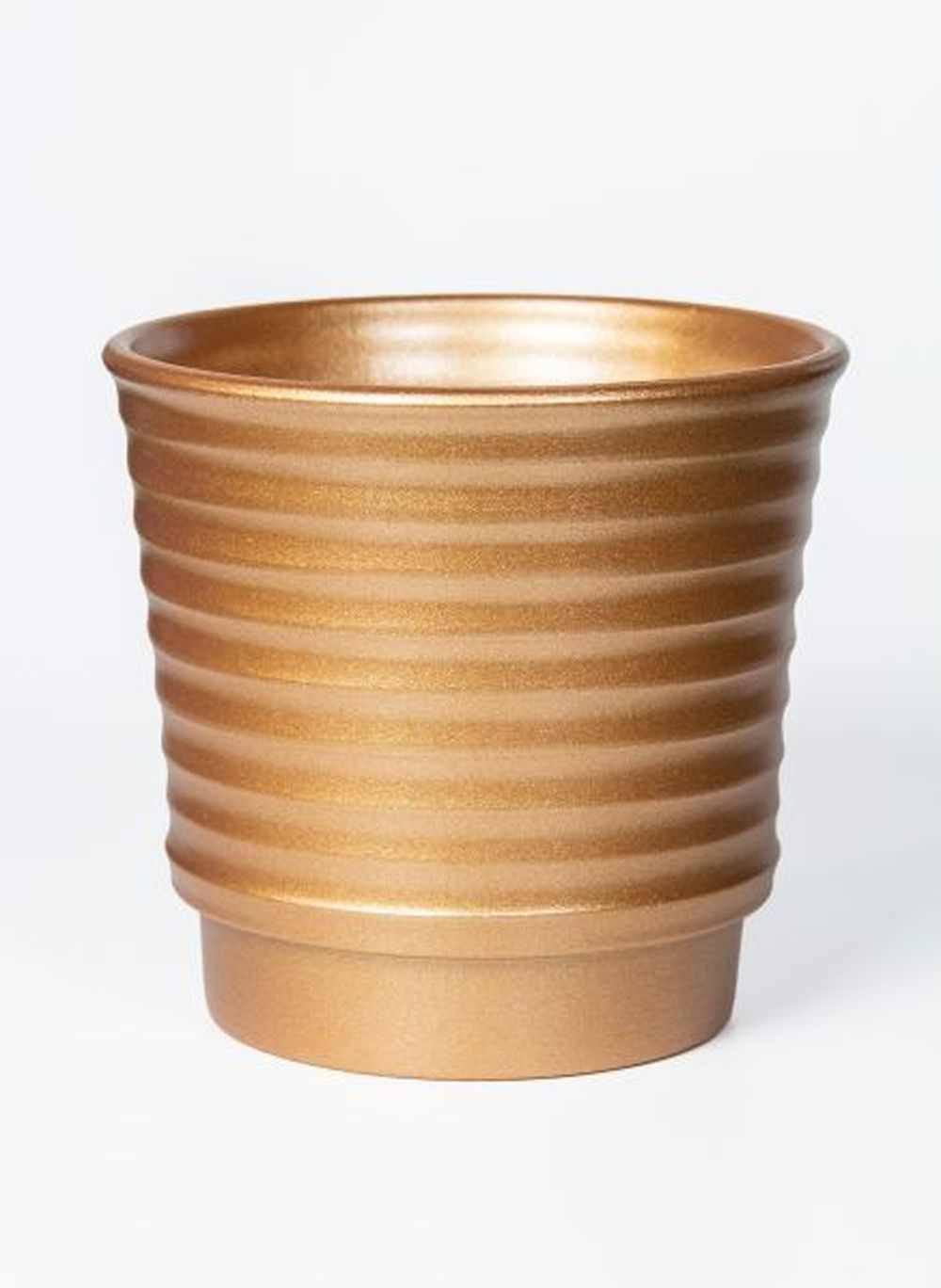 Изображение товара Керамическое кашпо Арабика d- 13,5 см золото металлик для комнатных растений