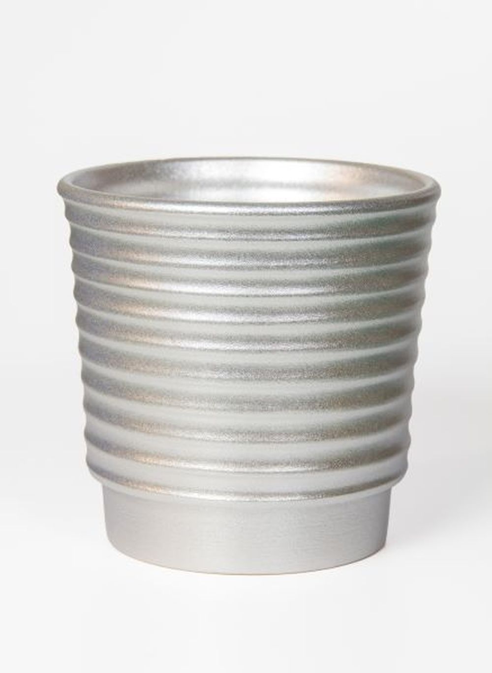 Изображение товара Кашпо Арабика d- 13,5 см керамическое серебро металлик для растений