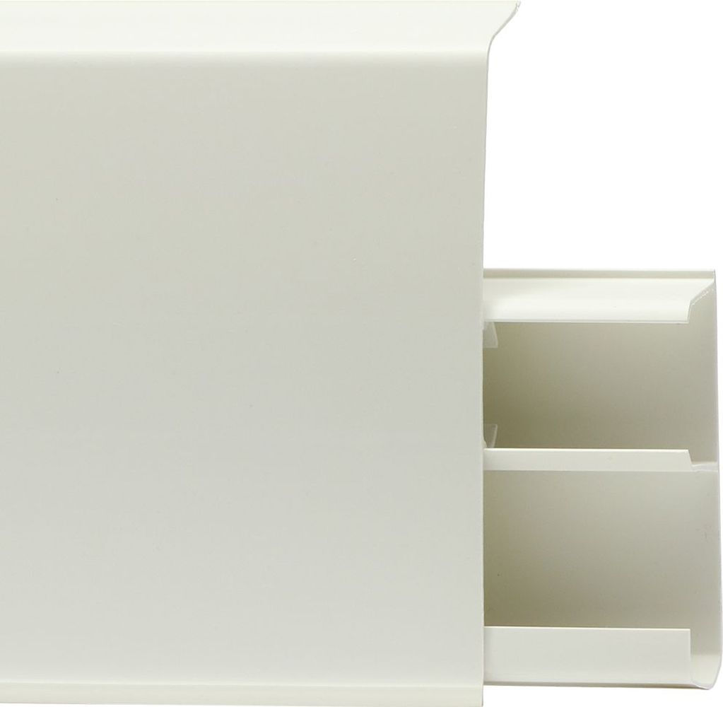 Изображение товара Плинтус ПВХ WINART QUADRO крофт 100 мм с кабель-каналами белый